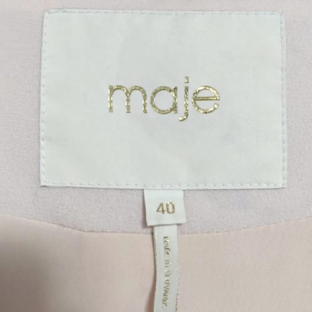 MAJE Valence Crepe Ruched Pink Blazer 8